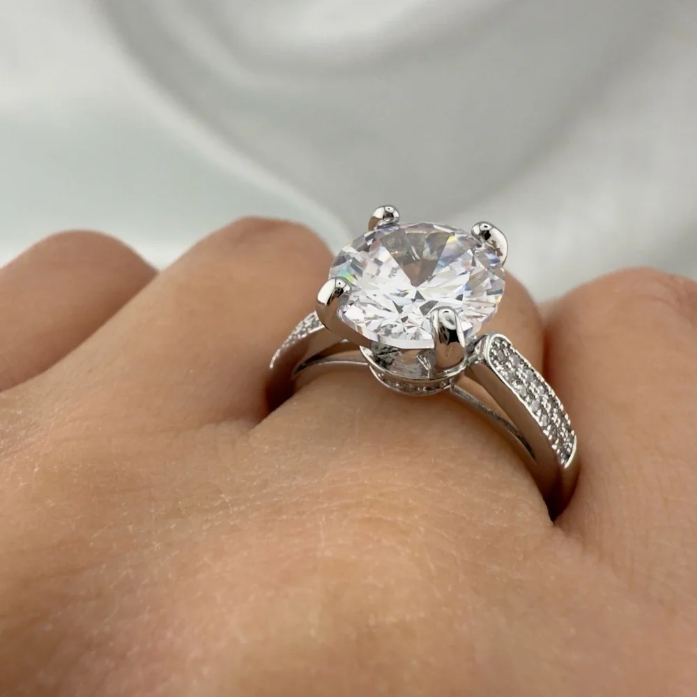Lixury Wedding Silver Color Women's Ring